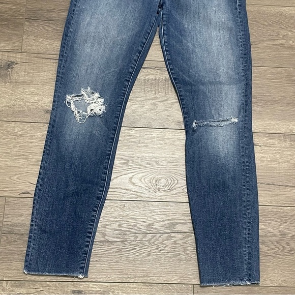 Mother Denim Blue Jeans High Waisted Looker Ankle Fray Jeans Distressed Sz 28 - Picture 4 of 12